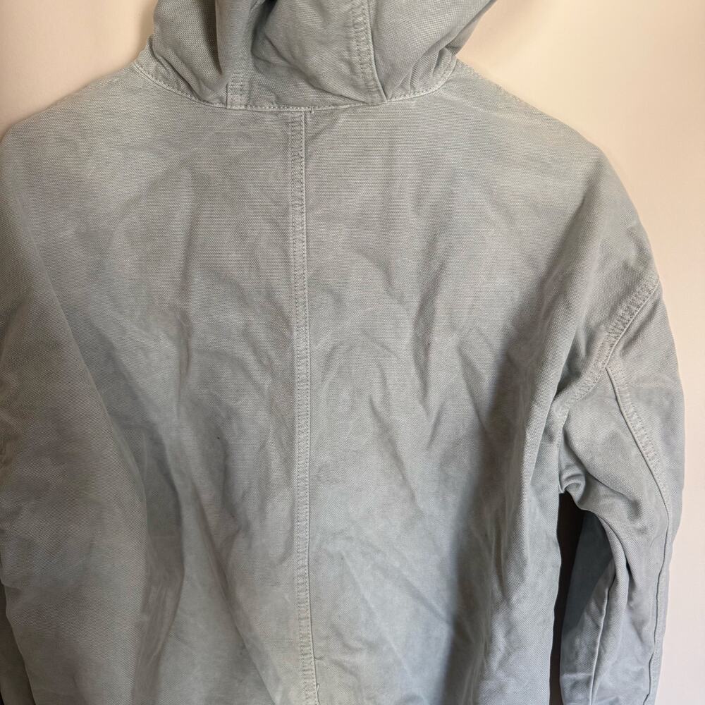 Urban Outfitters BDG Sage Green Heavyweight Canvas Zip-Up Bomber Jacket Winter - Picture 9 of 13